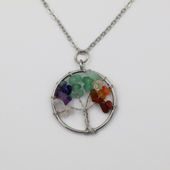 Livets træ halskæde regnbue