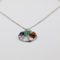 Livets træ halskæde regnbue