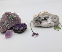 Livets træ halskæde regnbue