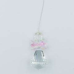 Glasengel ophæng - Lyserød