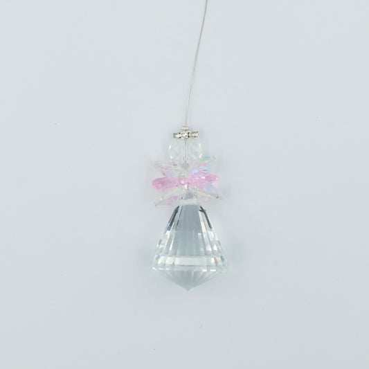 Glasengel ophæng - Lyserød