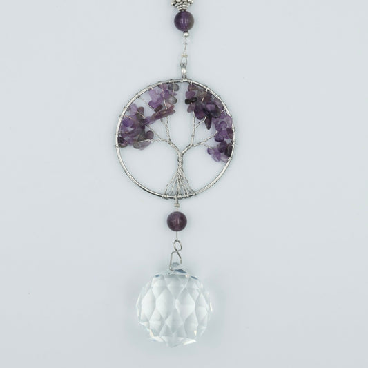 Ophæng med livetstræ i ametyst og prisme