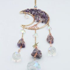 Ophæng med livetstræ i ametyst og prismer
