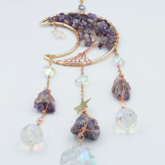 Ophæng med livetstræ i ametyst og prismer