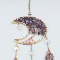 Ophæng med livetstræ i ametyst og prismer