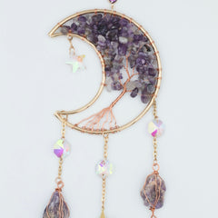 Ophæng med livetstræ i ametyst og prismer