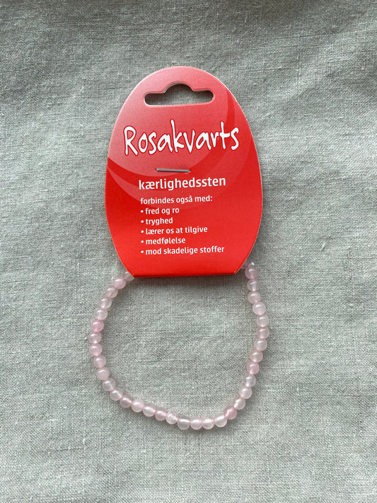 Rosakvarts armbånd - kærlighedssten