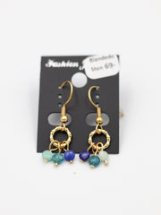 Øreringe med blandede sten blå sten