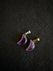 Ametyst vedhæng måne (guld)