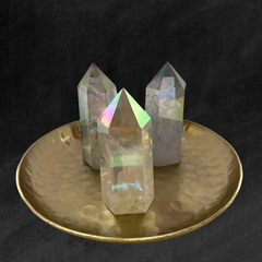 Engle Aura tårn (Behandlet Bjergkrystal) - ca. 7 cm