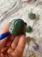 Agat grøn indfarvet - 2-3 cm