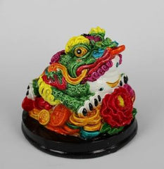 LYKKEFRØ - HÅNDMALET I FARVESTRÅLENDE FARVER - 8CM HØJ