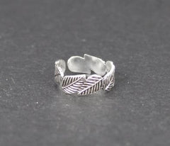 TÅ-RING - STERLING SØLV MED BLADE