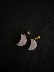 Rosakvarts vedhæng måne (sølv)