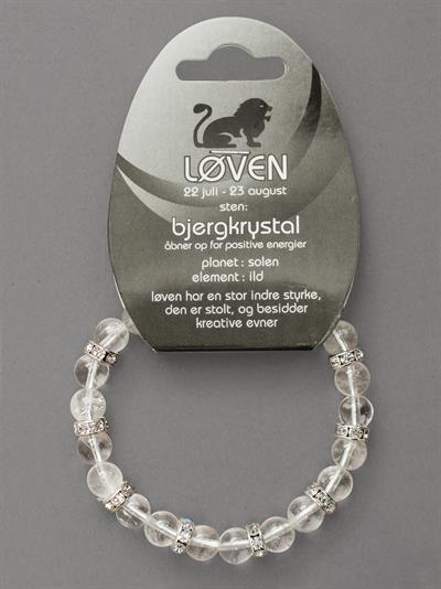 LØVEN - BGKRYSTAL ARMBÅND MED RHINSTEN