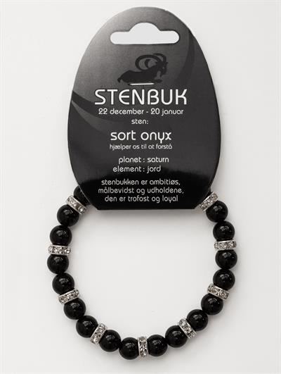 STENBUKKEN - ONYX ARMBÅND MED RHINSTEN