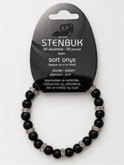 STENBUKKEN - ONYX ARMBÅND MED RHINSTEN