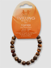 TVILLINGERNE - TIGERØJE ARMBÅND MED RHINSTEN