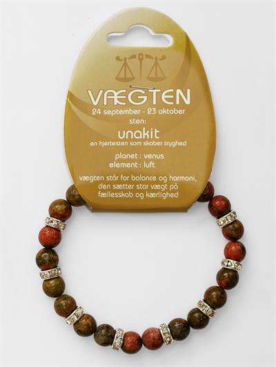 VÆGTEN - UNAKIT ARMBÅND MED RHINSTEN