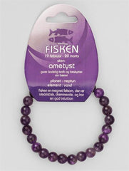 Fisken - Ametyst armbånd med 8 mm runde sten