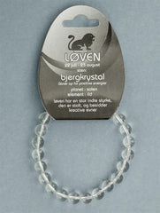 LØVEN - BJERGKRYSTAL ARMBÅND, 8 MM RUNDE STEN