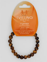 TVILLINGERNE - TIGERØJE ARMBÅND, 8 MM RUNDE STEN