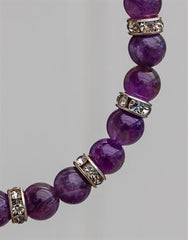 Fisken - Ametyst armbånd med rhinsten