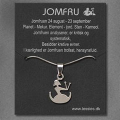 JOMFRUEN, HALSKÆDE MED STJERNETEGN I POLERET STÅL