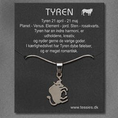 TYREN, HALSKÆDE MED STJERNETEGN I POLERET STÅL