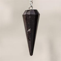 SORT TURMALIN, 12-SIDET FACET - PENDUL