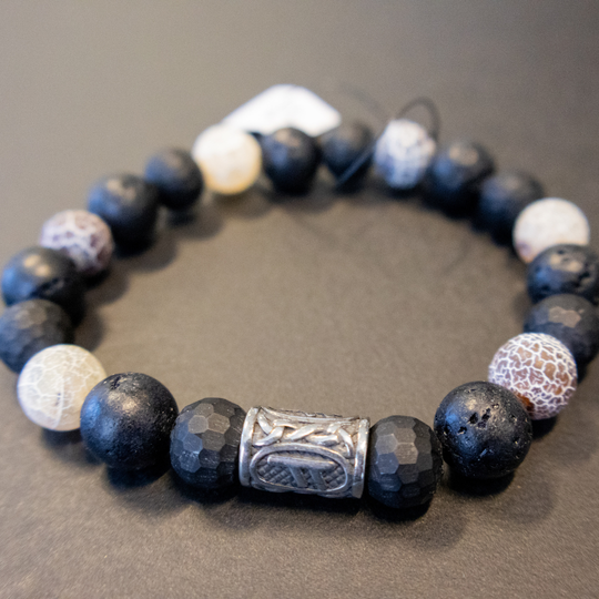 Armbånd - Agat/Lavesten