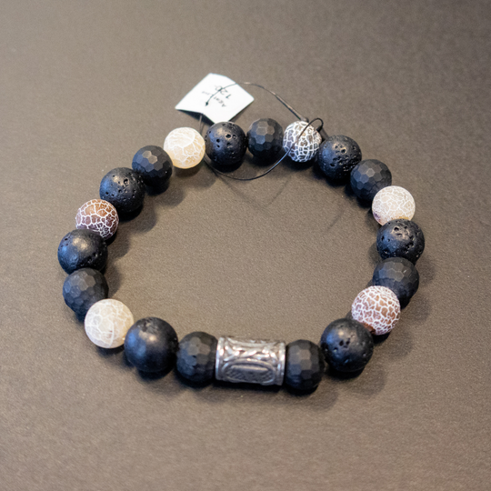 Armbånd - Agat/Lavesten