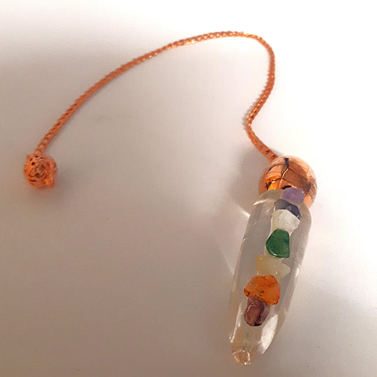 Pendul - 7 chakra Bjergkrystal