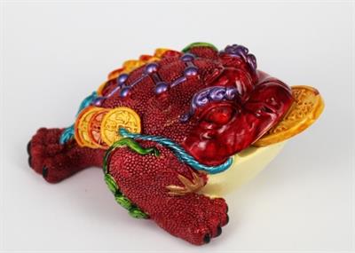 Lykkefrø - Håndmalet i en flot rød farve - 5 cm høj
