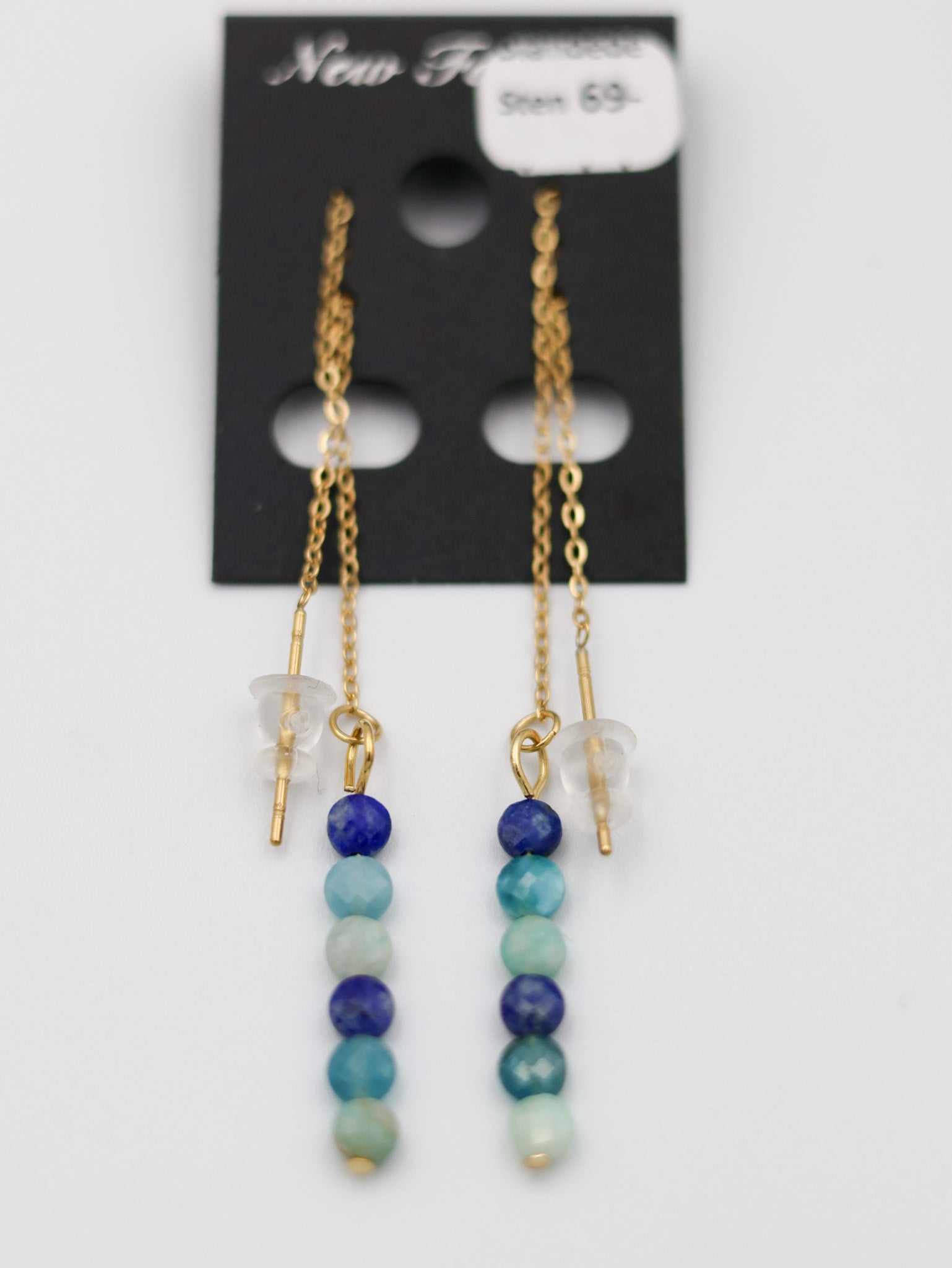 Øreringe med blandede blå sten