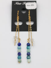 Øreringe med blandede blå sten