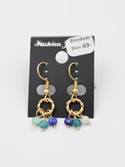 Øreringe med blandede sten blå