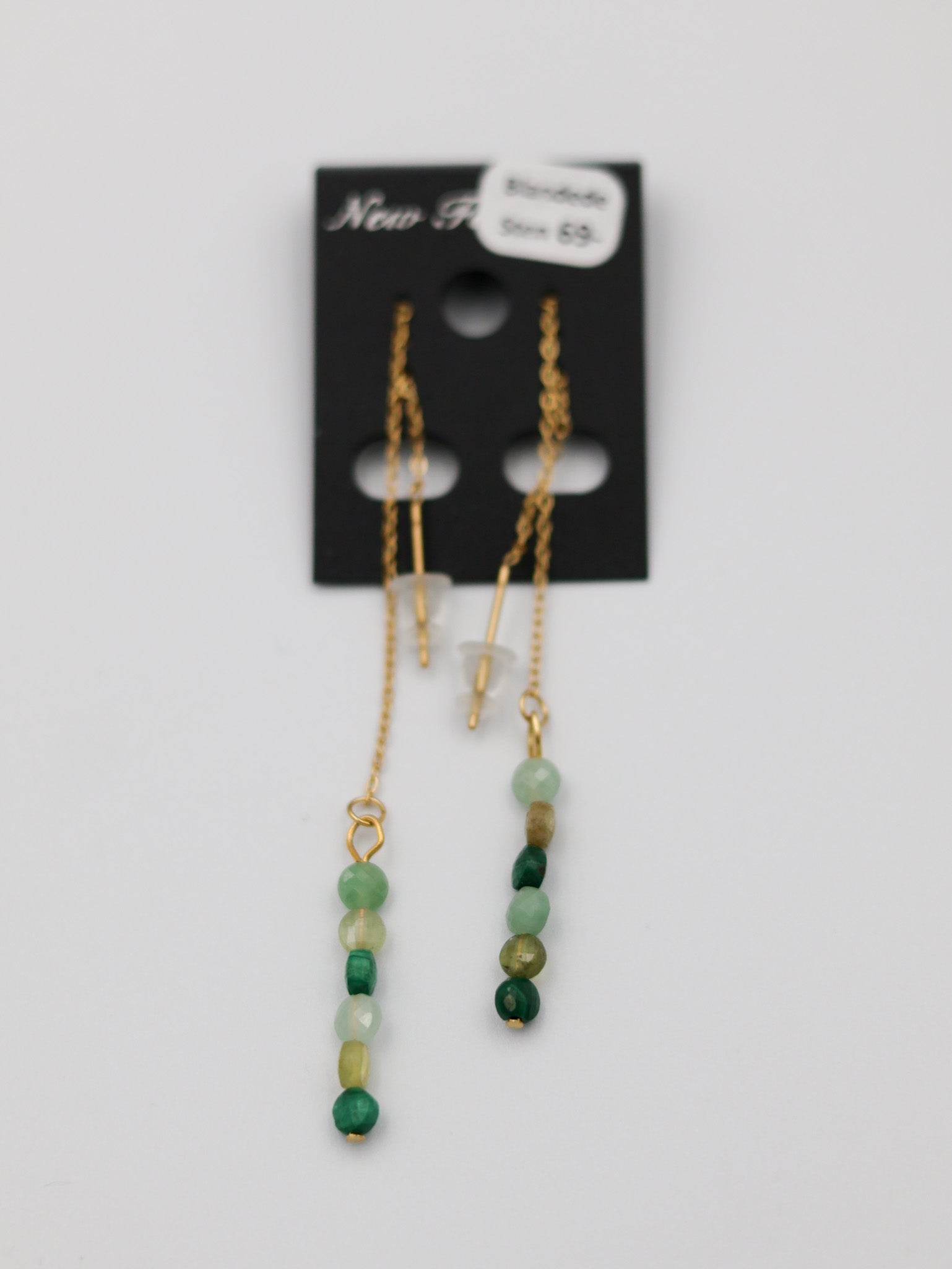 Øreringe med blandede sten grønne sten