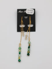 Øreringe med blandede sten grønne sten