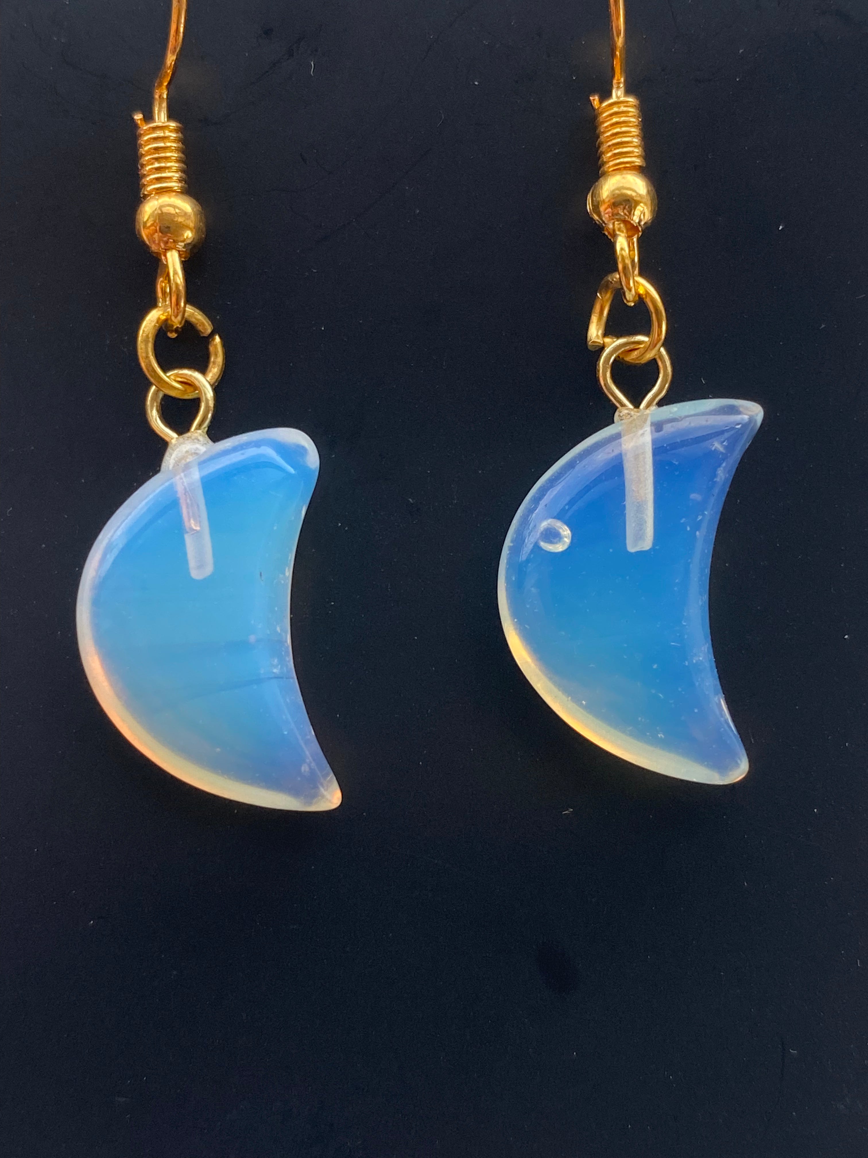 Ørering måne opal glas - fremstillet (guld)