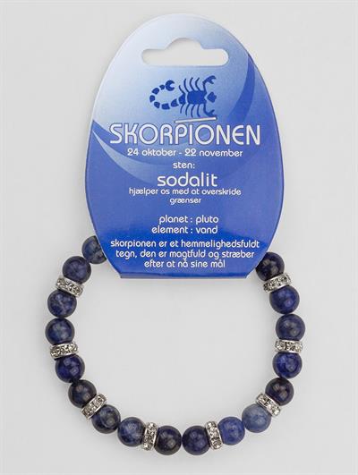 SKORPIONEN - SODALIT ARMBÅND MED RHINSTEN